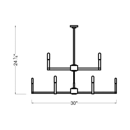 Fullton Chandelier - line drawing.