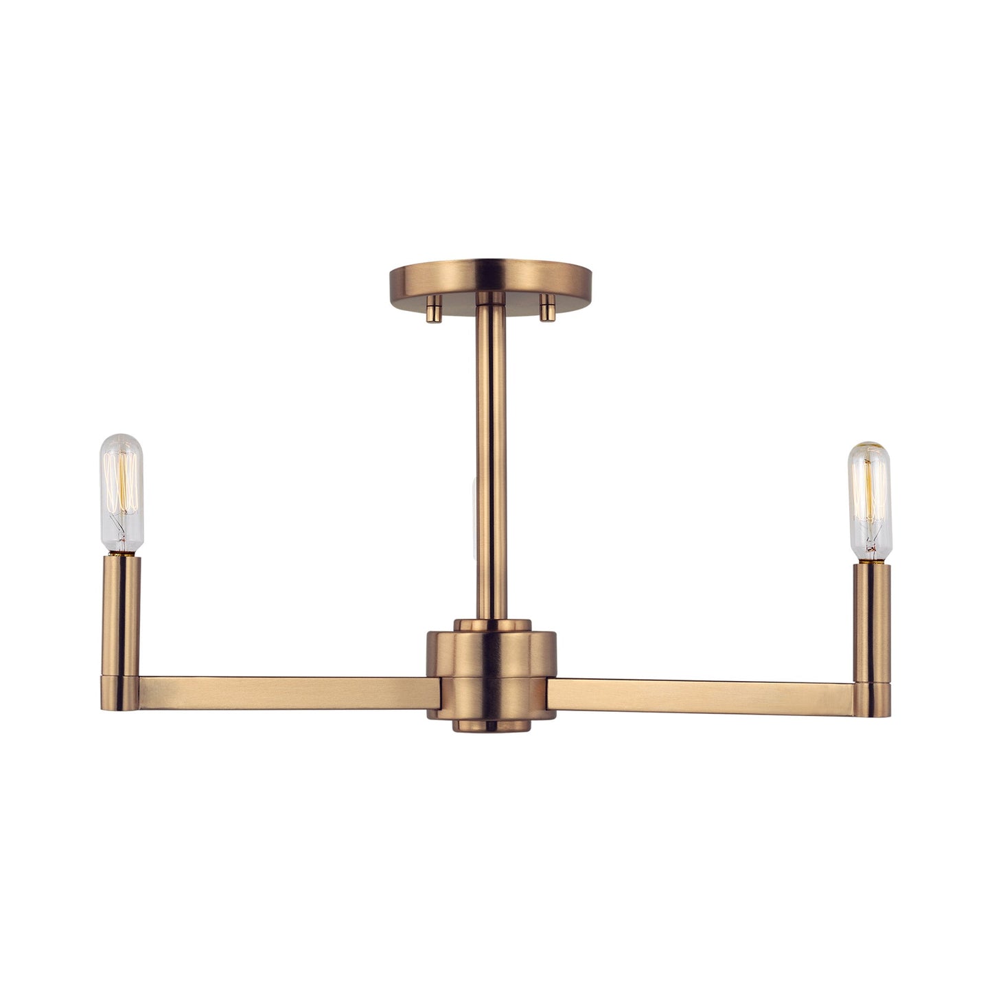 Fullton Semi-Flush Mount Ceiling Light in Satin Brass (No Shade).
