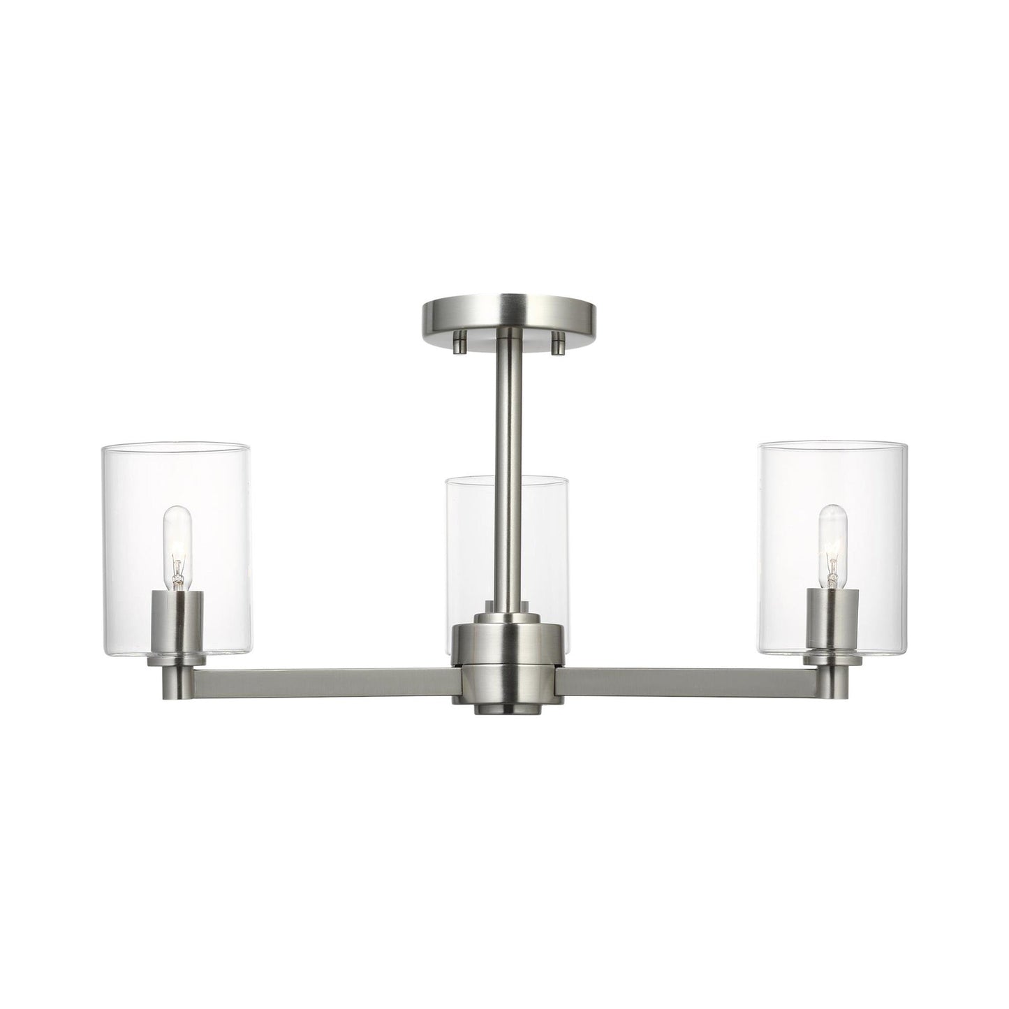 Fullton Semi-Flush Mount Ceiling Light in Brushed Nickel (With Shade).