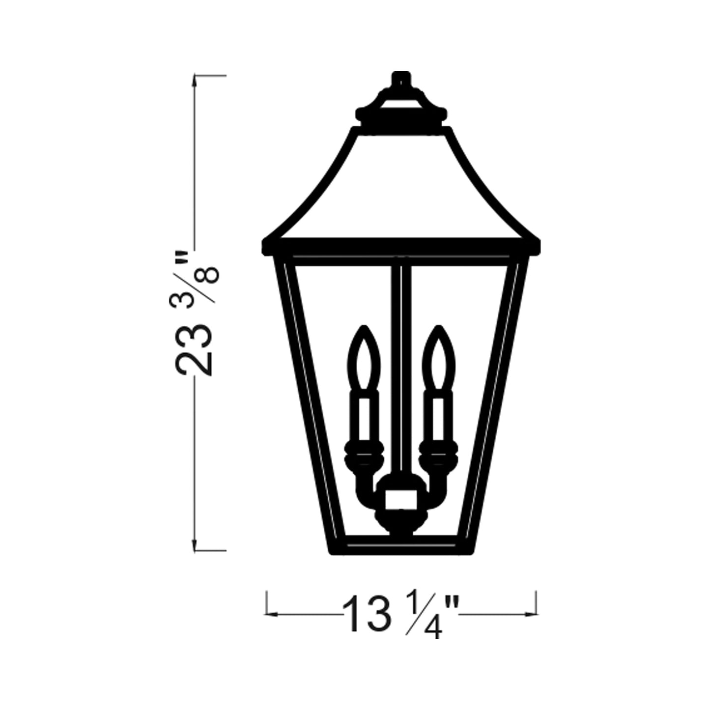 Galena Outdoor Pendant Light - line drawing.