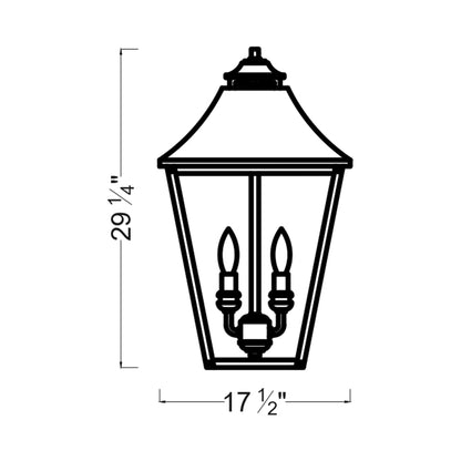 Galena Outdoor Pendant Light - line drawing.
