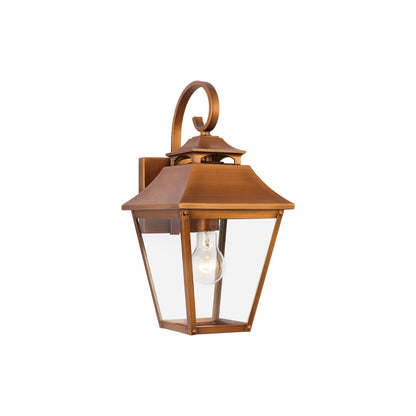Galena Outdoor Wall Light in Natural Copper (16-Inch).