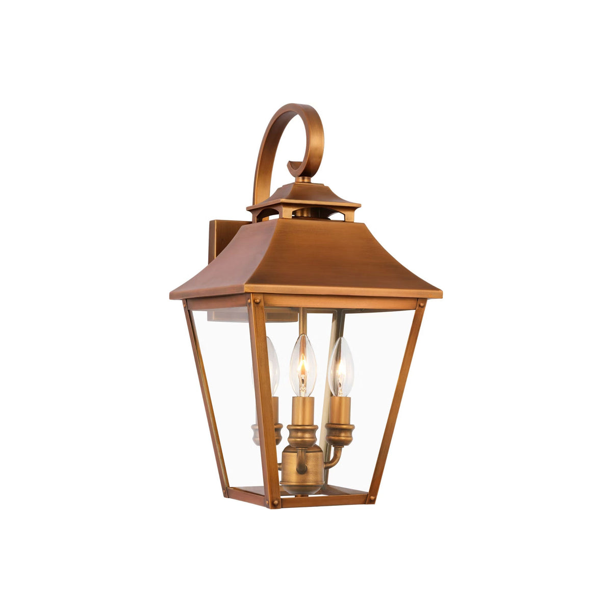Galena Outdoor Wall Light in Natural Copper (19-Inch).