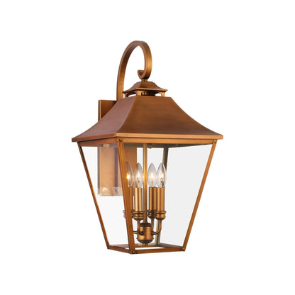 Galena Outdoor Wall Light in Natural Copper (25.38-Inch).