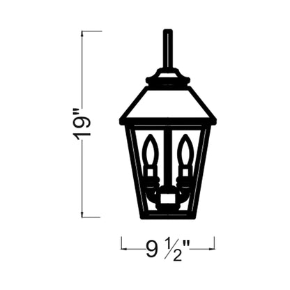 Galena Outdoor Wall Light - line drawing.