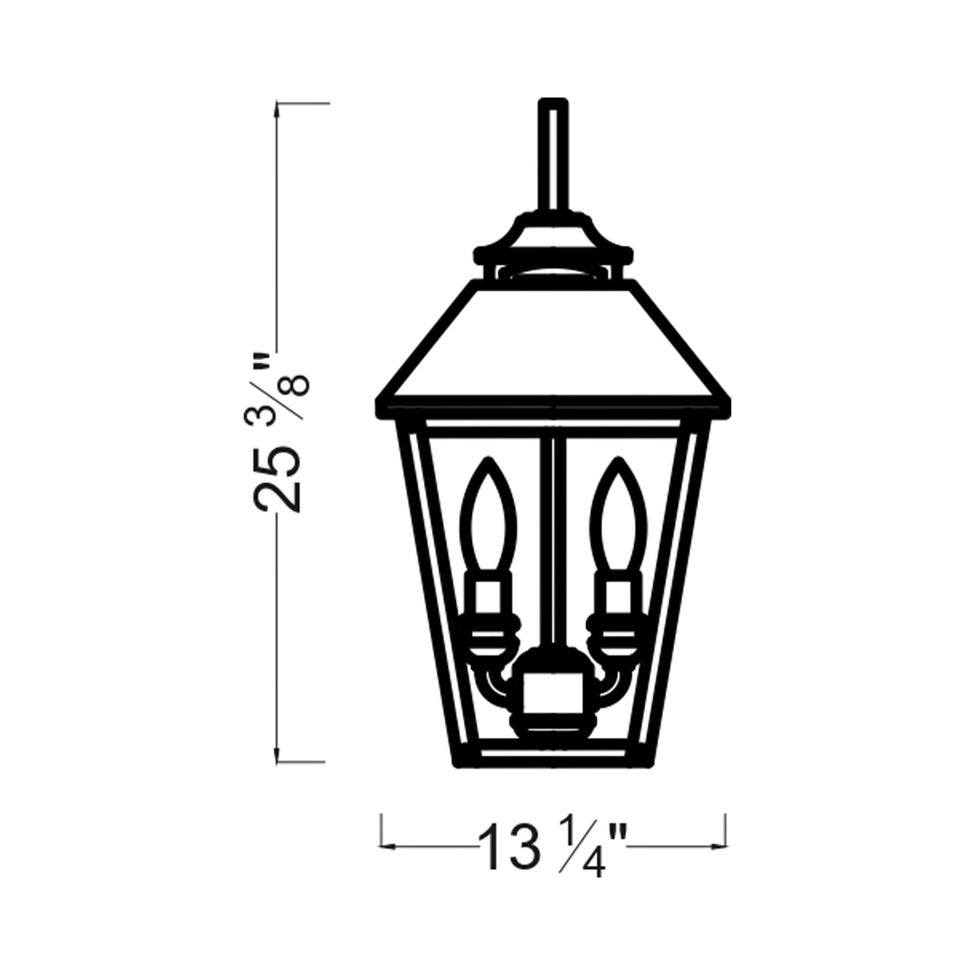 Galena Outdoor Wall Light - line drawing.