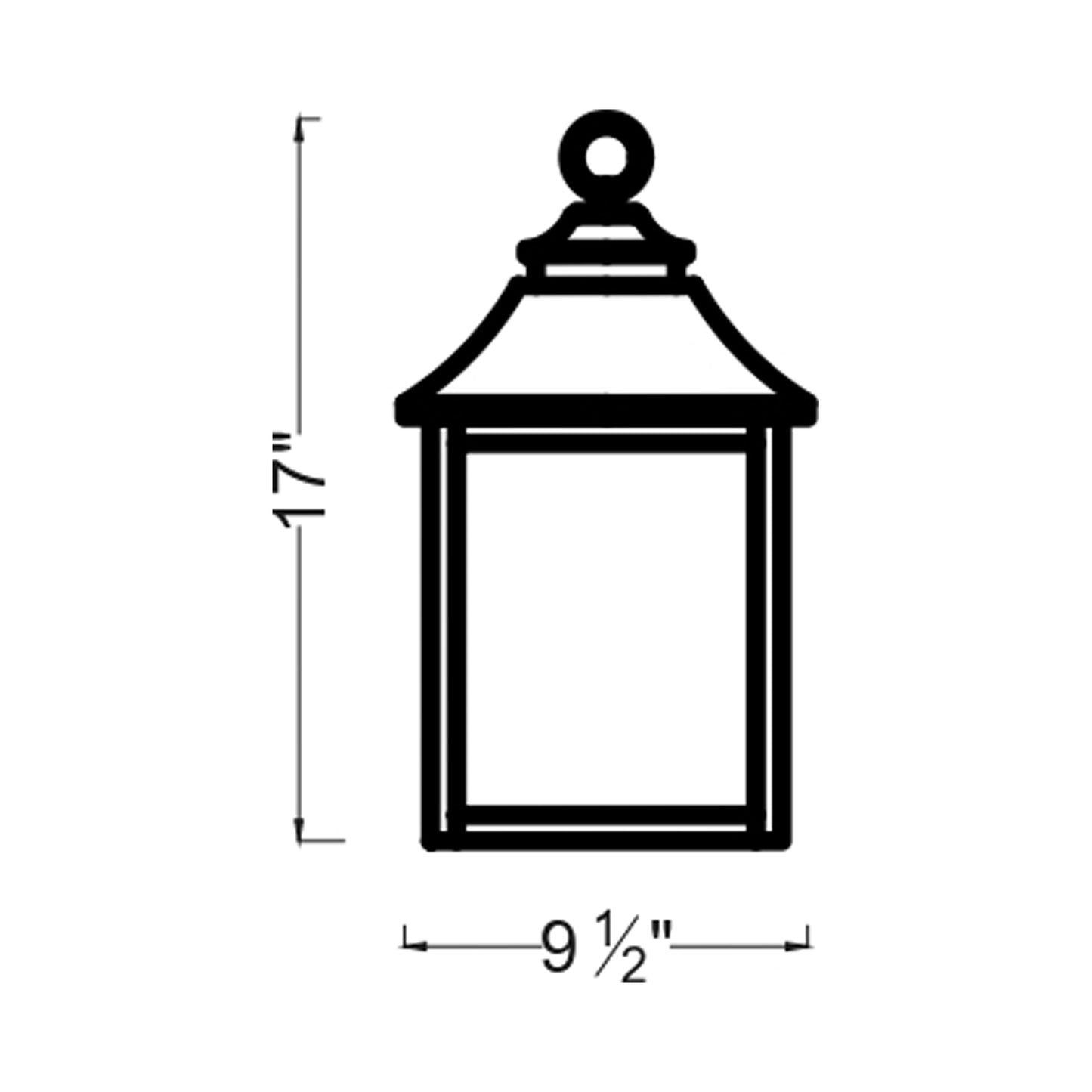 Galena Pocket Outdoor Wall Light - line drawing.