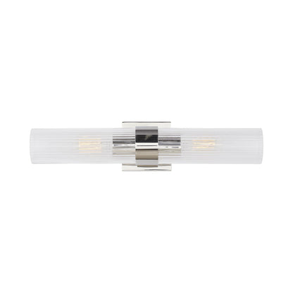 Geneva Linear Vanity Bath Light in Polished Nickel.