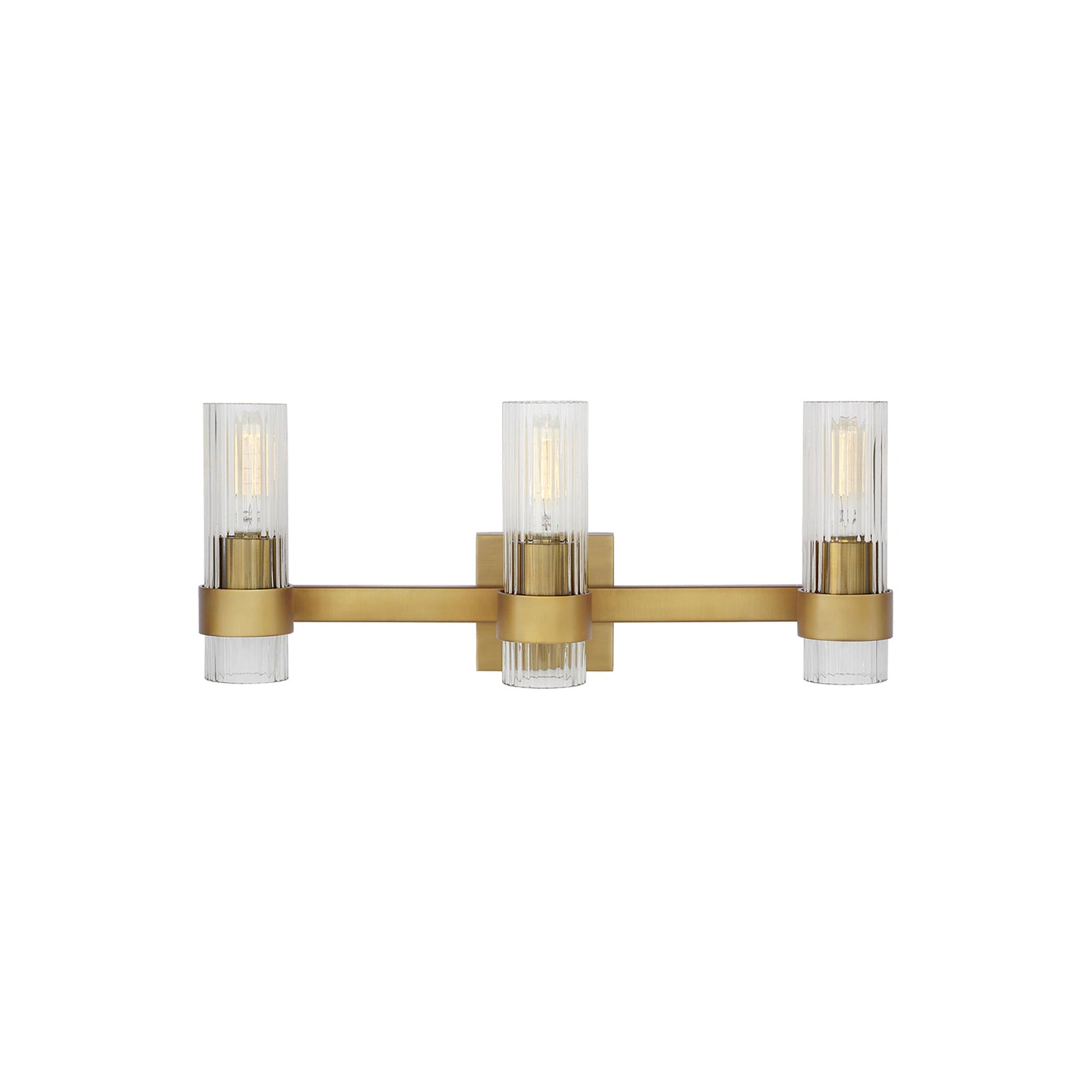 Geneva Vanity Bath Light in Burnished Brass (3-Light).