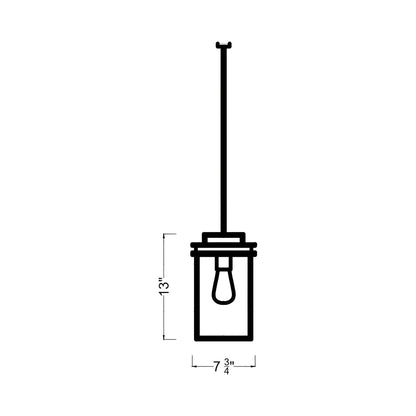 Glenview Outdoor Pendant Light - line drawing.