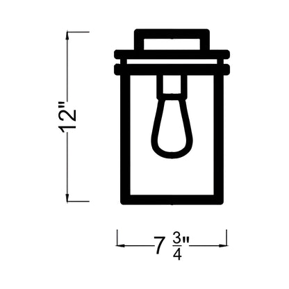 Glenview Outdoor Wall Light - line drawing.
