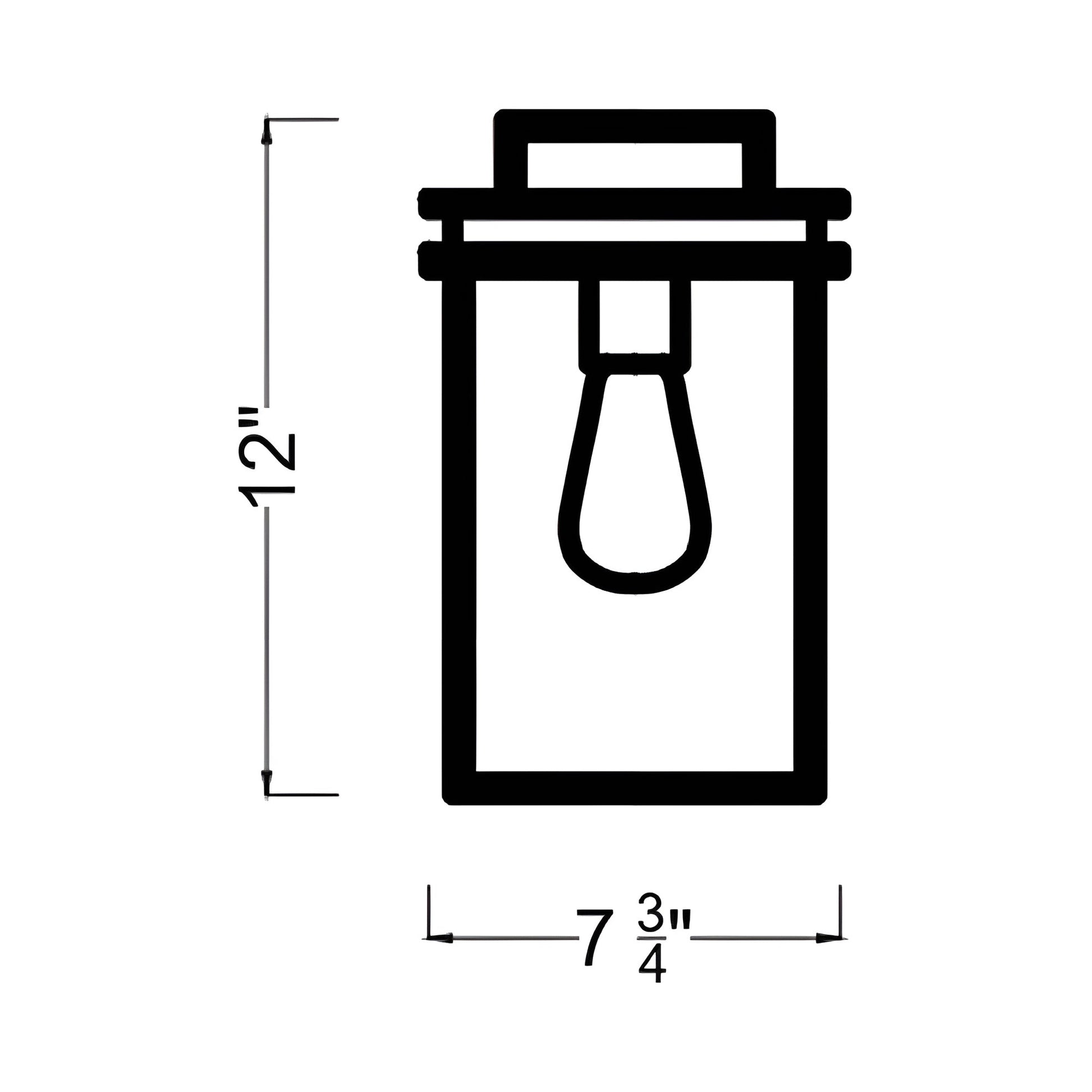Glenview Outdoor Wall Light - line drawing.