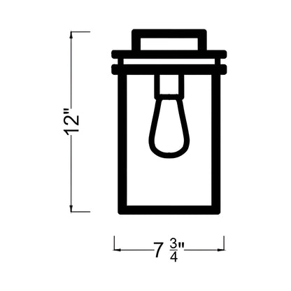 Glenview Outdoor Wall Light - line drawing.