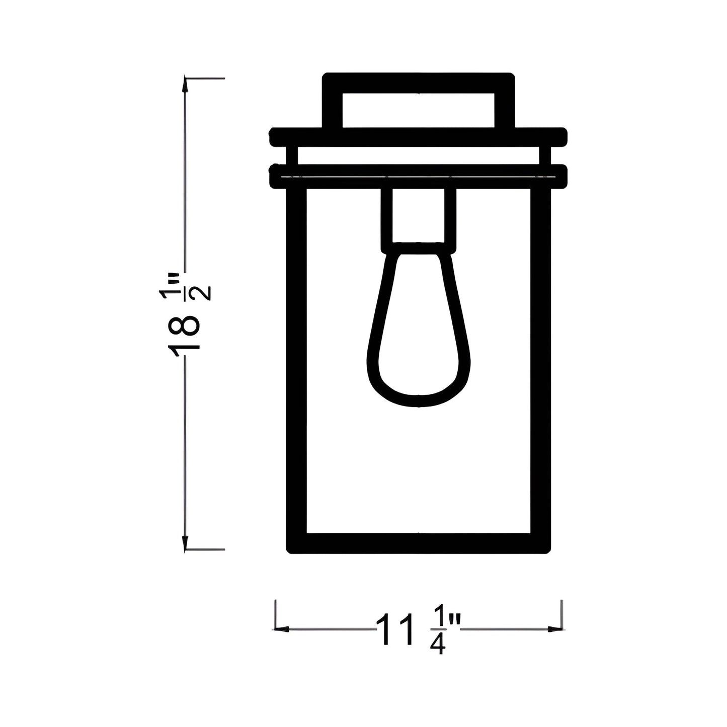 Glenview Outdoor Wall Light - line drawing.