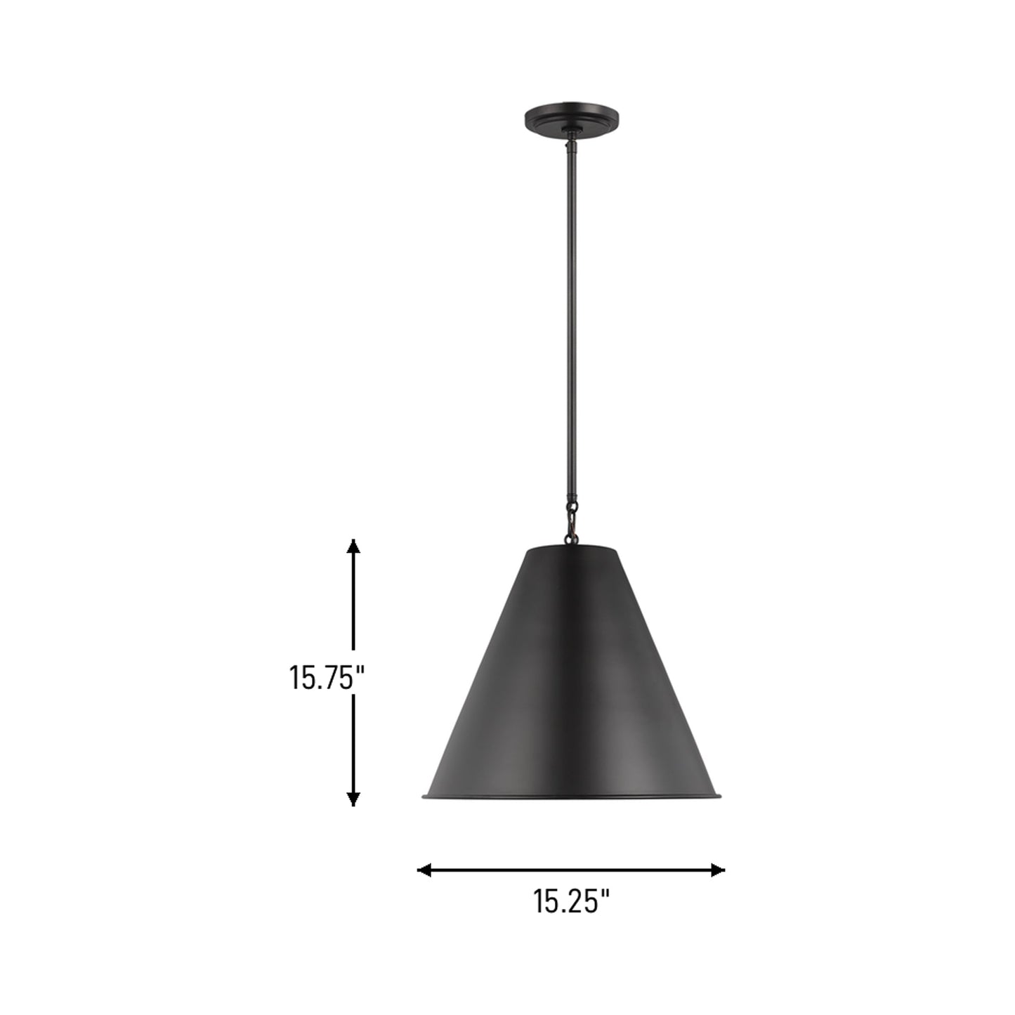 Gordon Pendant Light - line drawing.