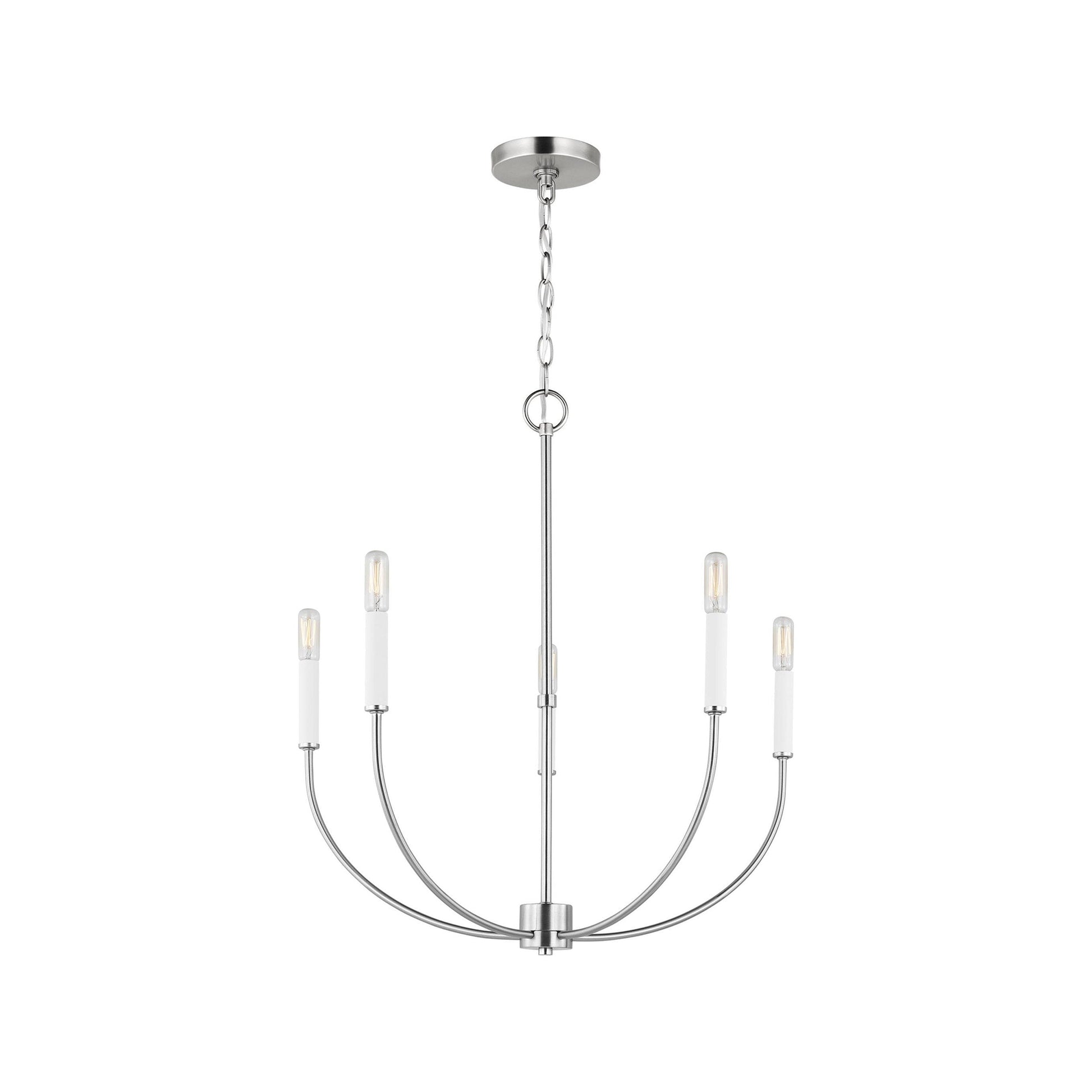 Greenwich Chandelier in Brushed Nickel (5-Light).
