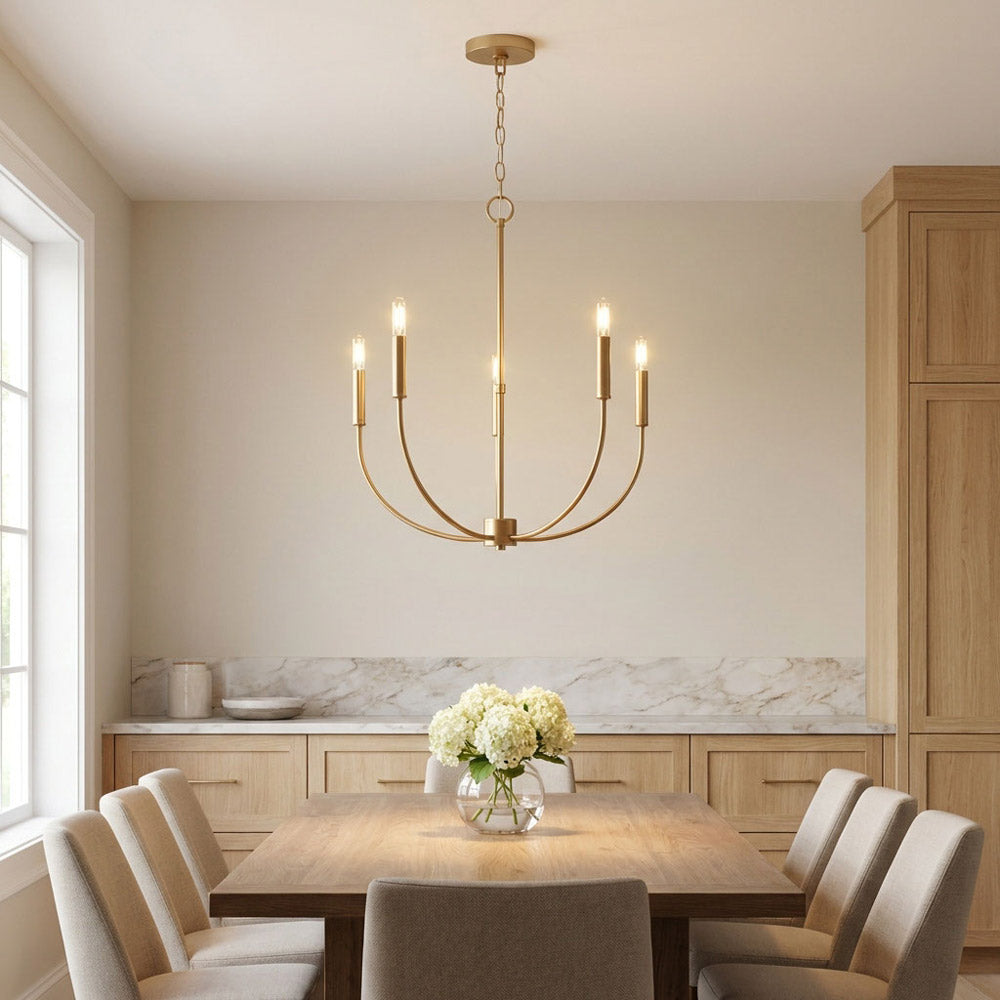 Greenwich Chandelier in dining room.