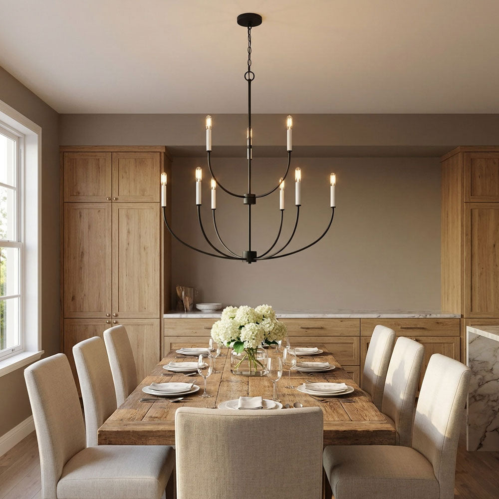 Greenwich Chandelier in dining room.