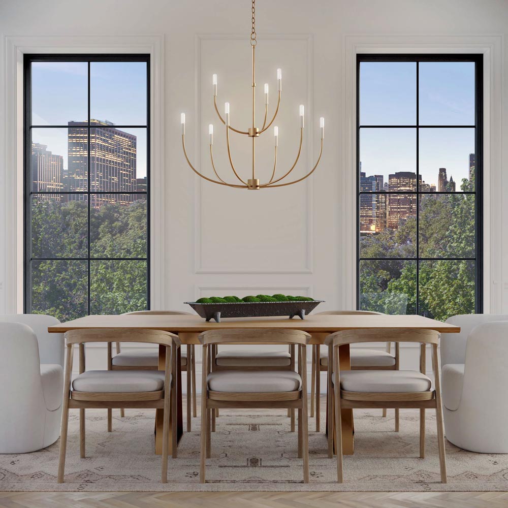 Greenwich Chandelier in dining room.