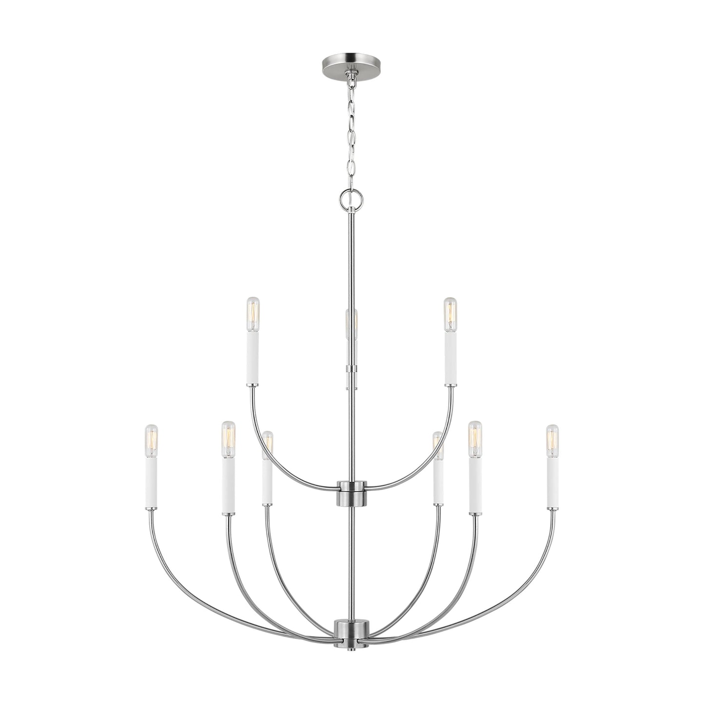 Greenwich Chandelier in Brushed Nickel (9-Light).