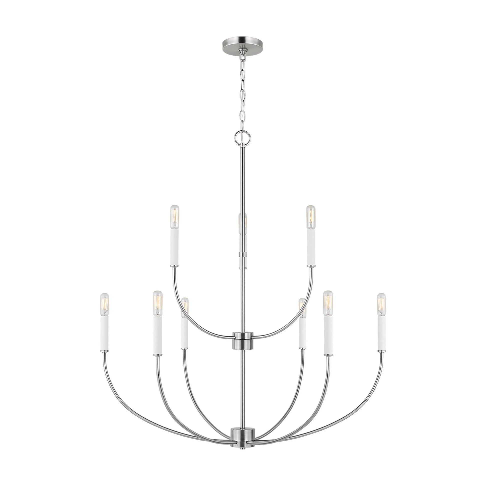 Greenwich Chandelier in Brushed Nickel (9-Light).
