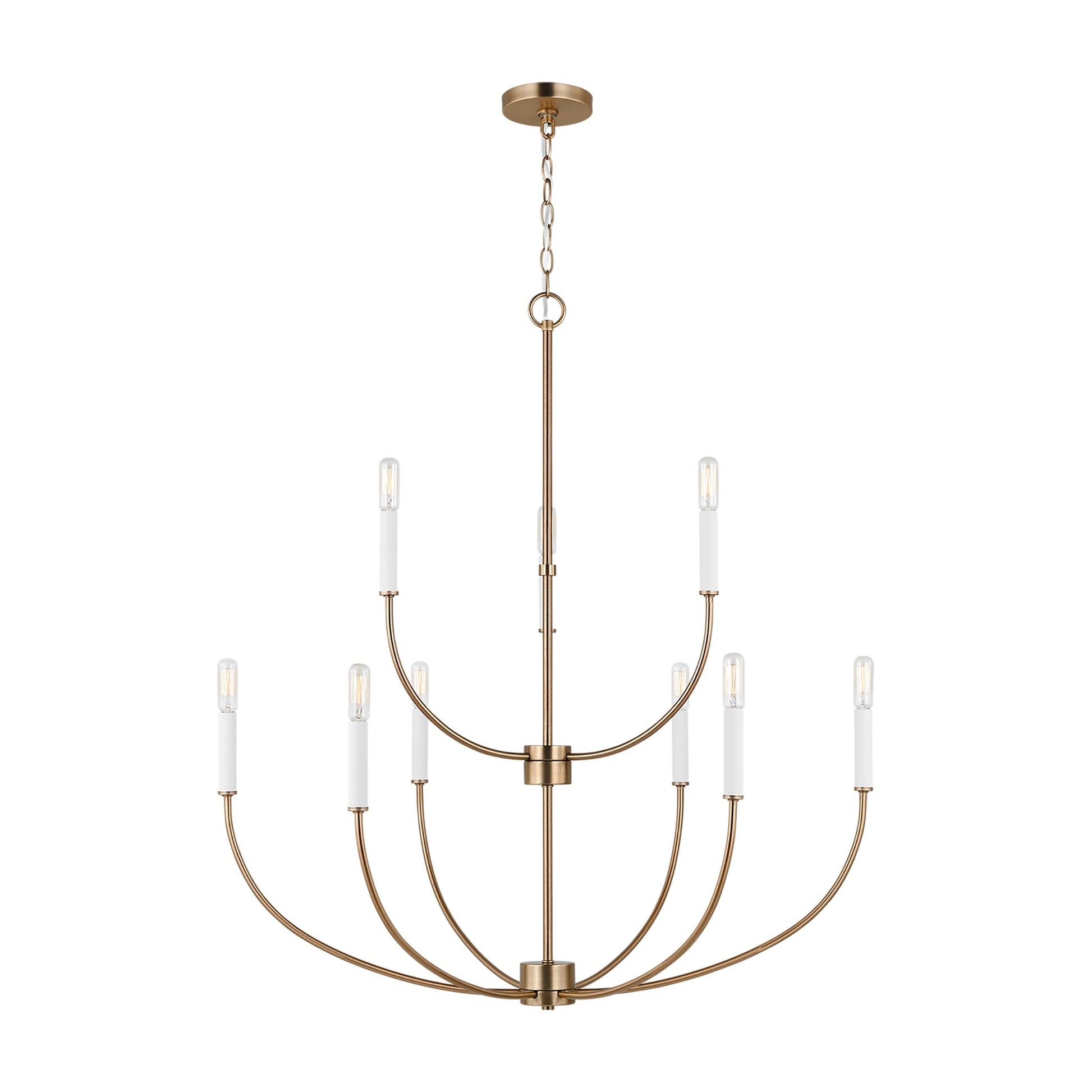 Greenwich Chandelier in Satin Brass (9-Light).