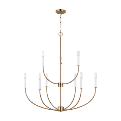 Greenwich Chandelier in Satin Brass (9-Light).