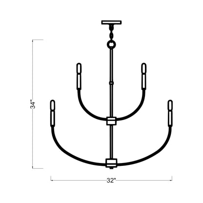Greenwich Chandelier - line drawing.