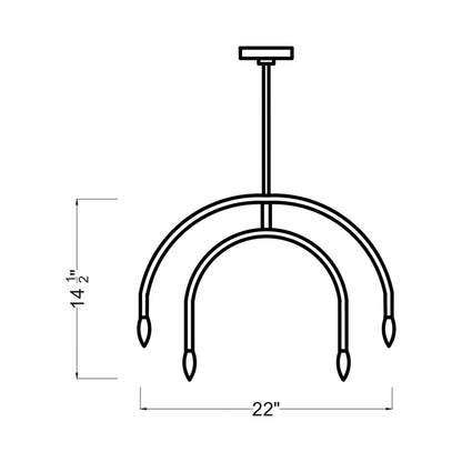 Hadden Chandelier - line drawing.