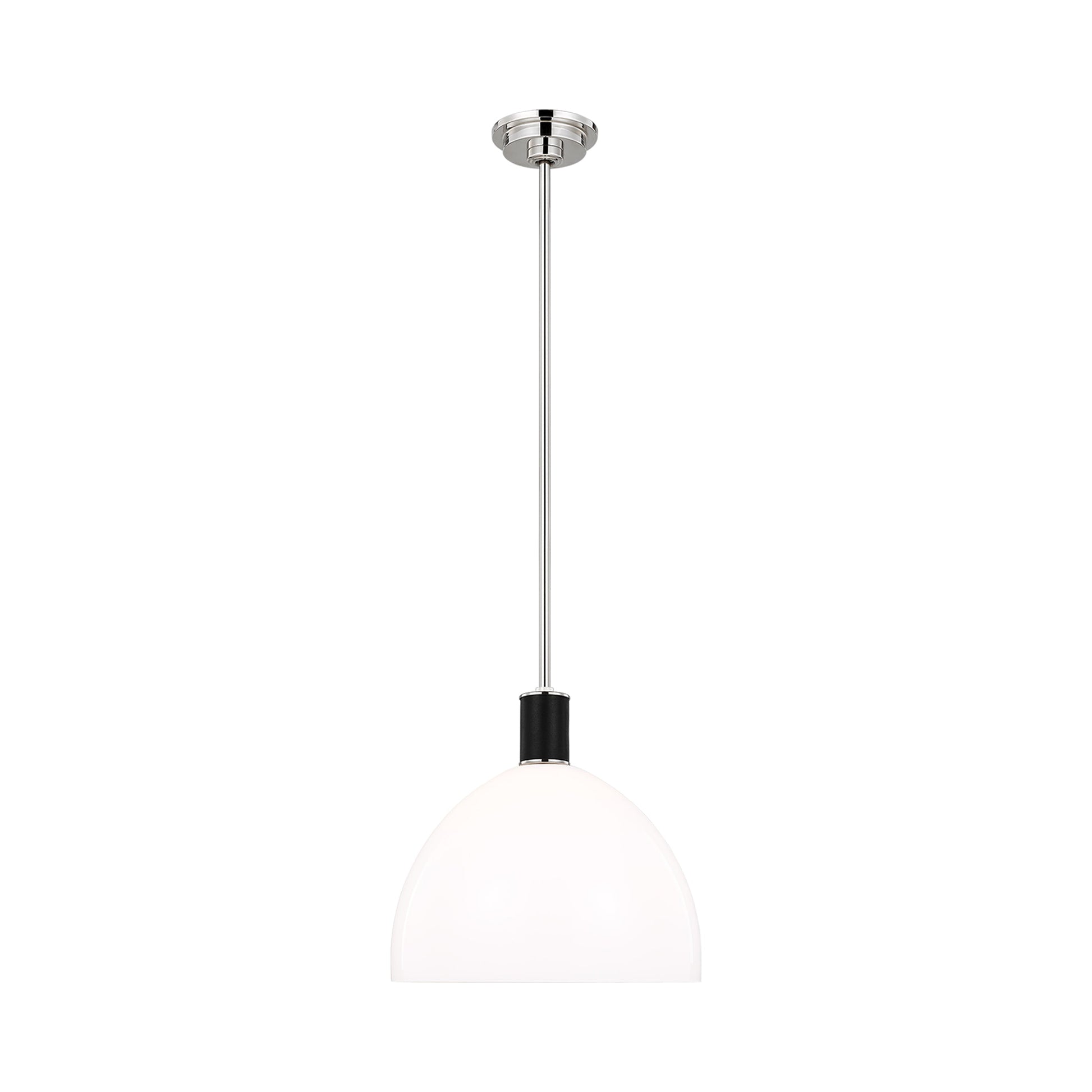 Hadley Dome Pendant Light in Polished Nickel (Medium).