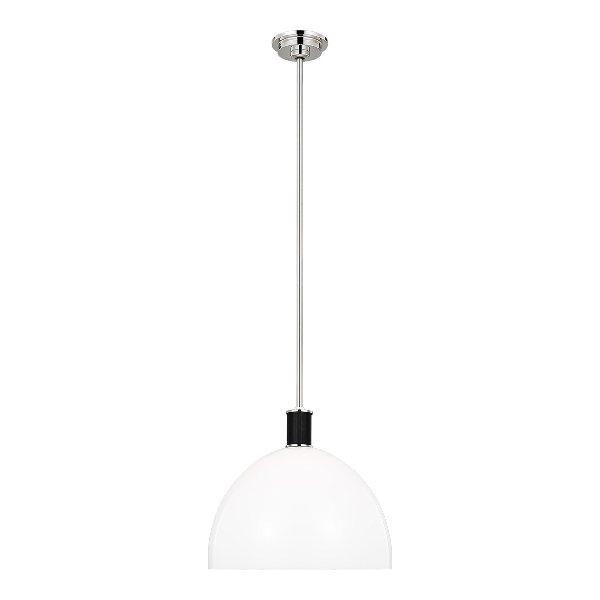 Hadley Dome Pendant Light in Polished Nickel (Large).