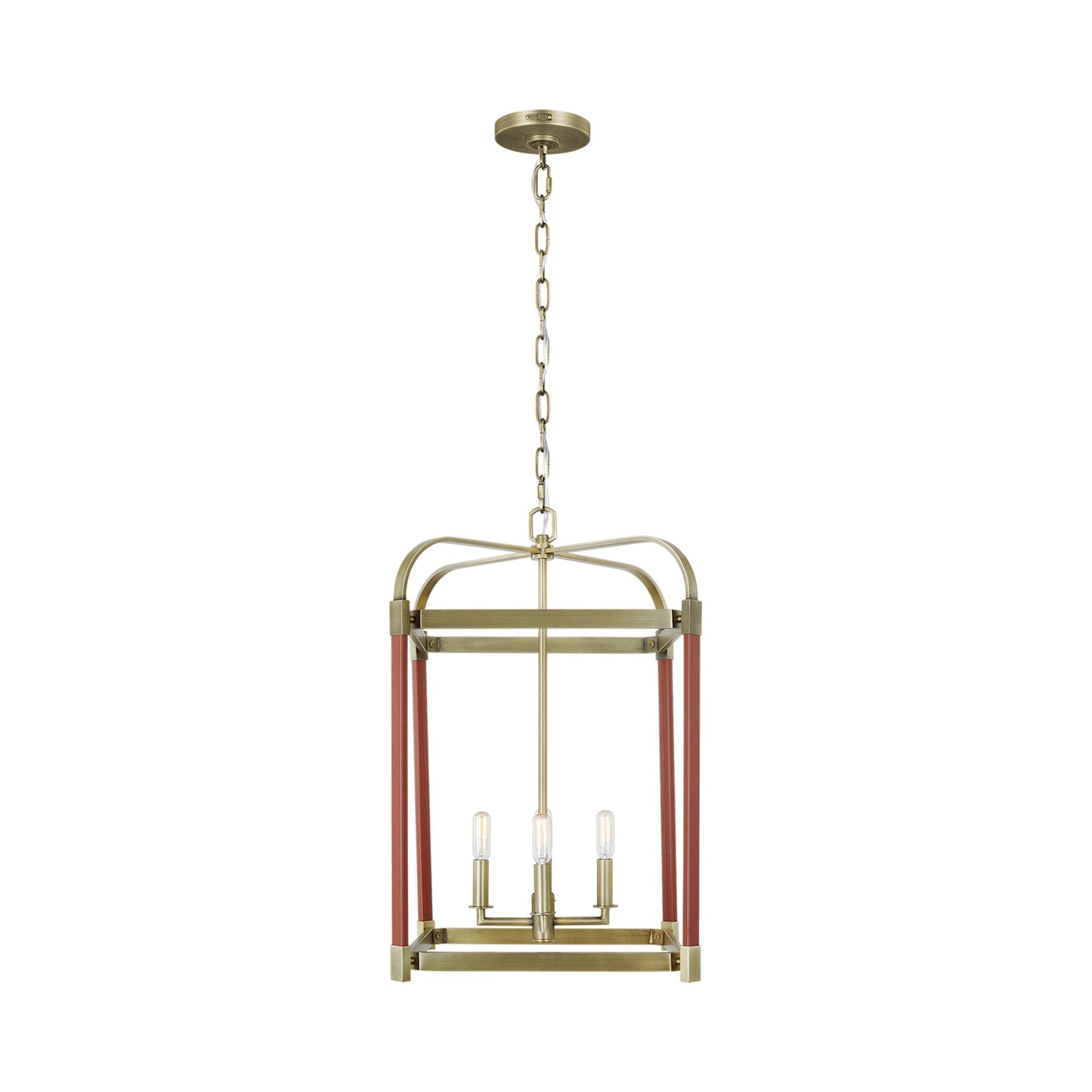 Hadley Lantern Pendant Light in Time Worn Brass (Medium).