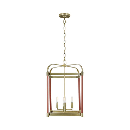 Hadley Lantern Pendant Light in Time Worn Brass (Medium).