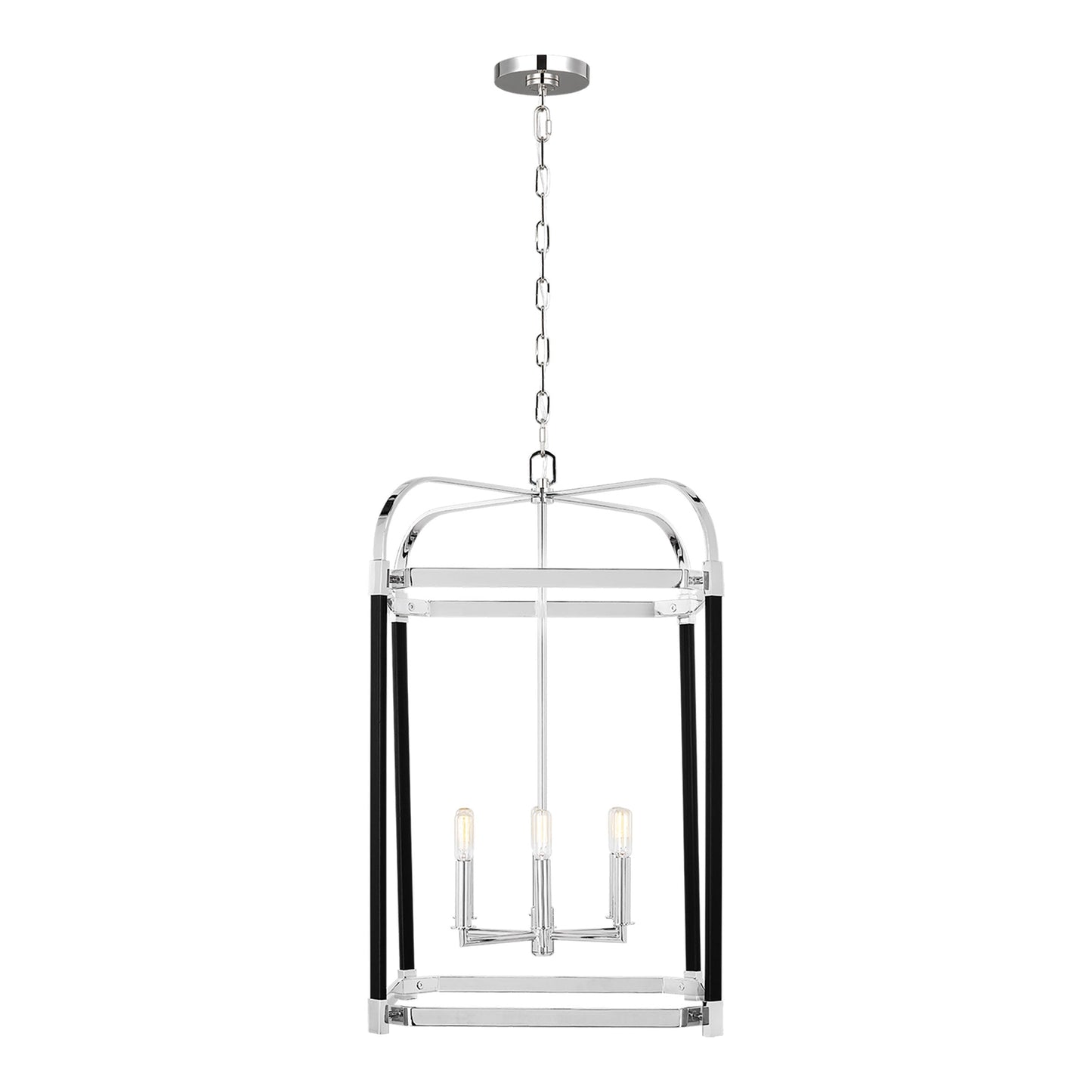 Hadley Lantern Pendant Light in Polished Nickel (Large).