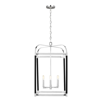 Hadley Lantern Pendant Light in Polished Nickel (Large).