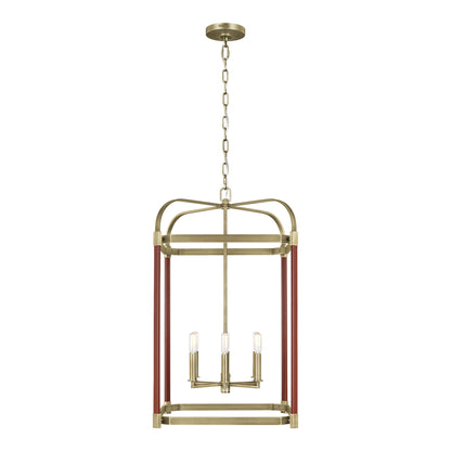 Hadley Lantern Pendant Light in Time Worn Brass (Large).