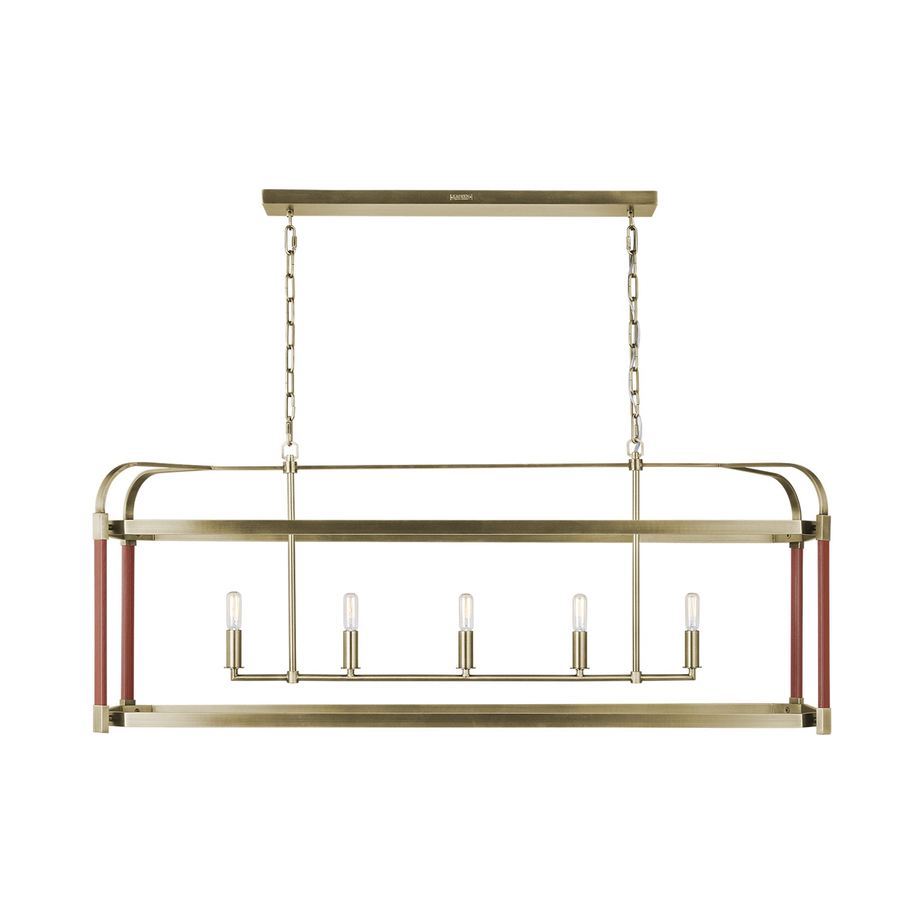 Hadley Linear Chandelier in Time Worn Brass.