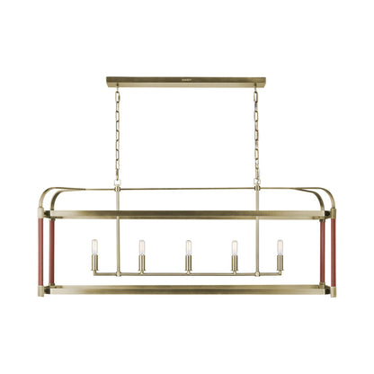 Hadley Linear Chandelier in Time Worn Brass.