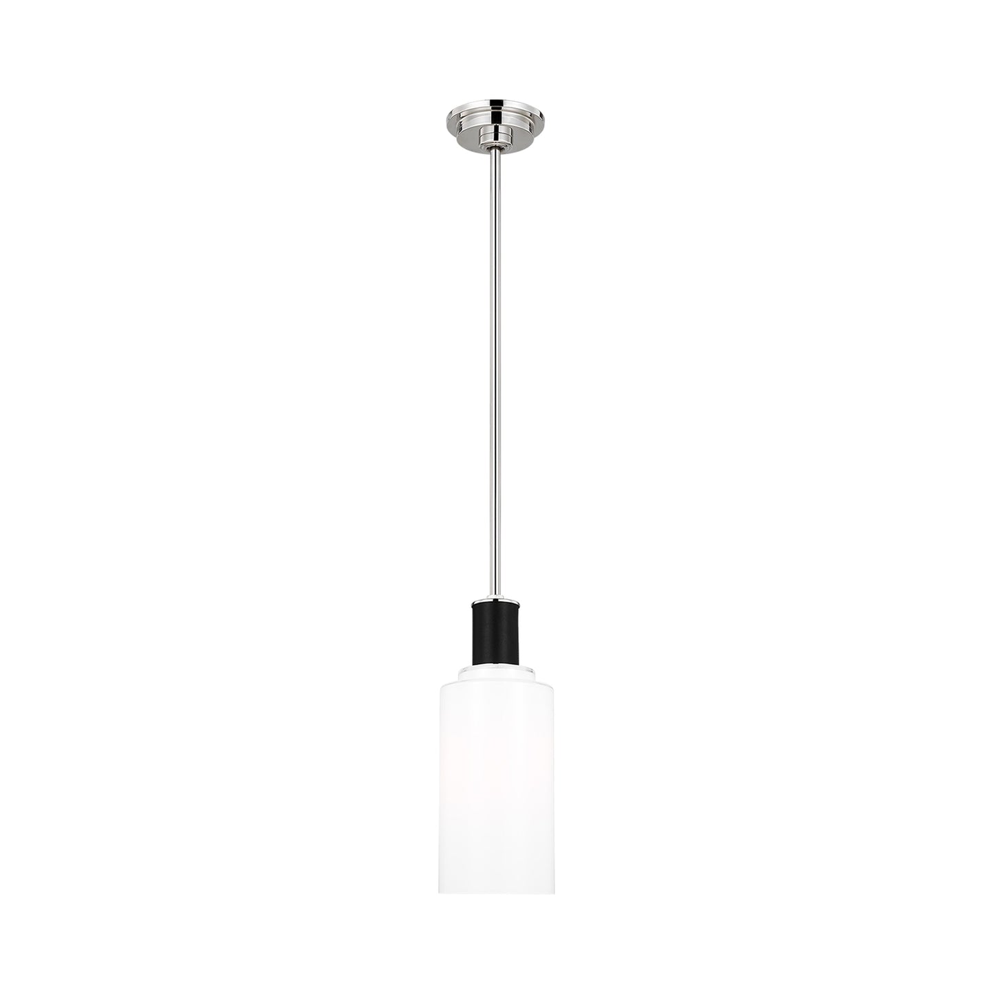 Hadley Pendant Light in Polished Nickel.