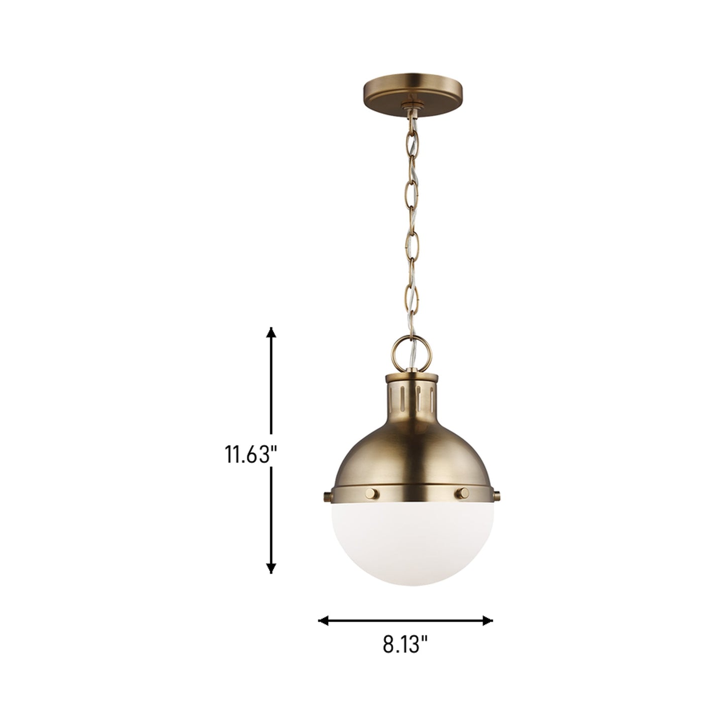 Hanks Mini Pendant Light - line drawing.