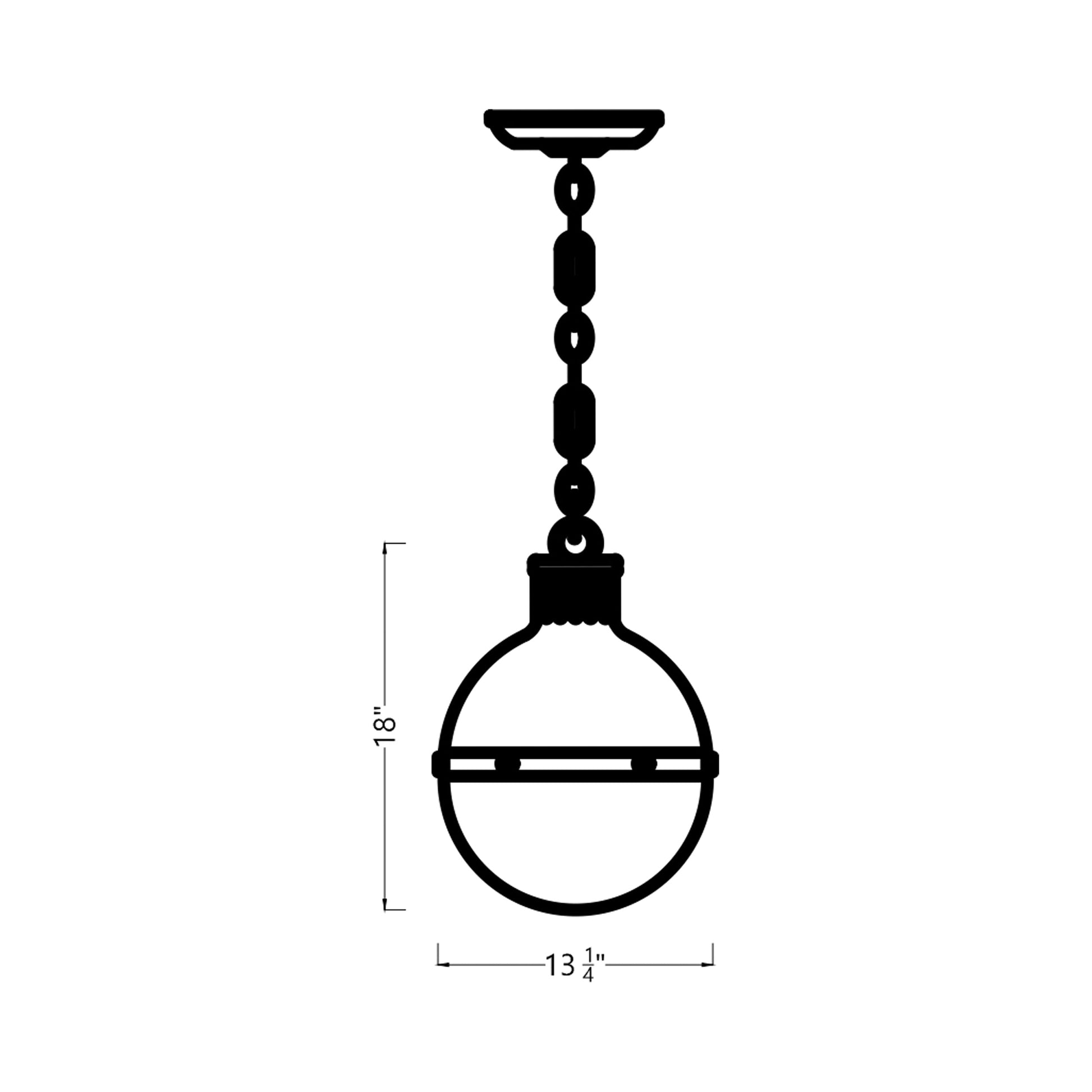 Hanks Pendant Light - line drawing.