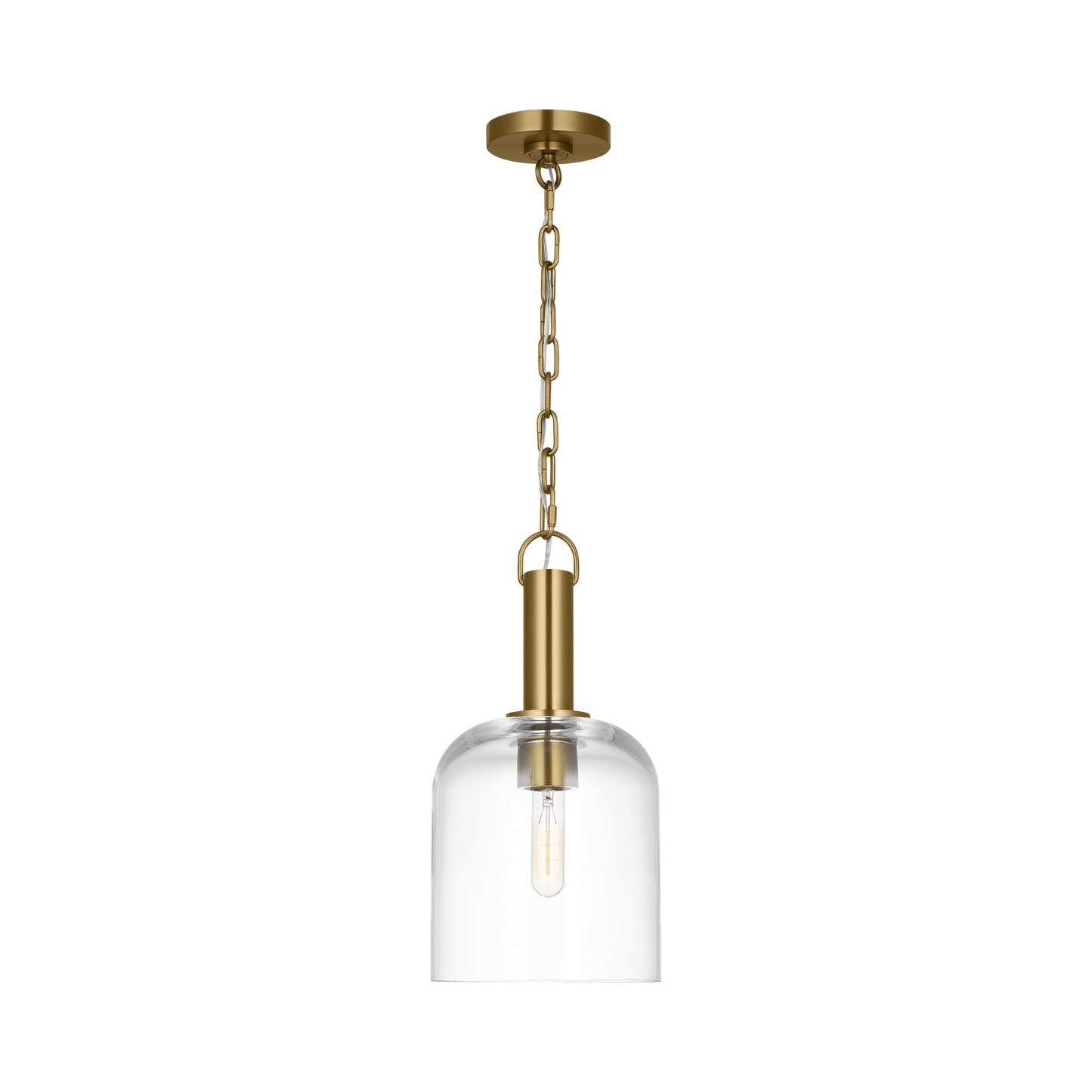 Hartley Pendant Light in Burnished Brass.