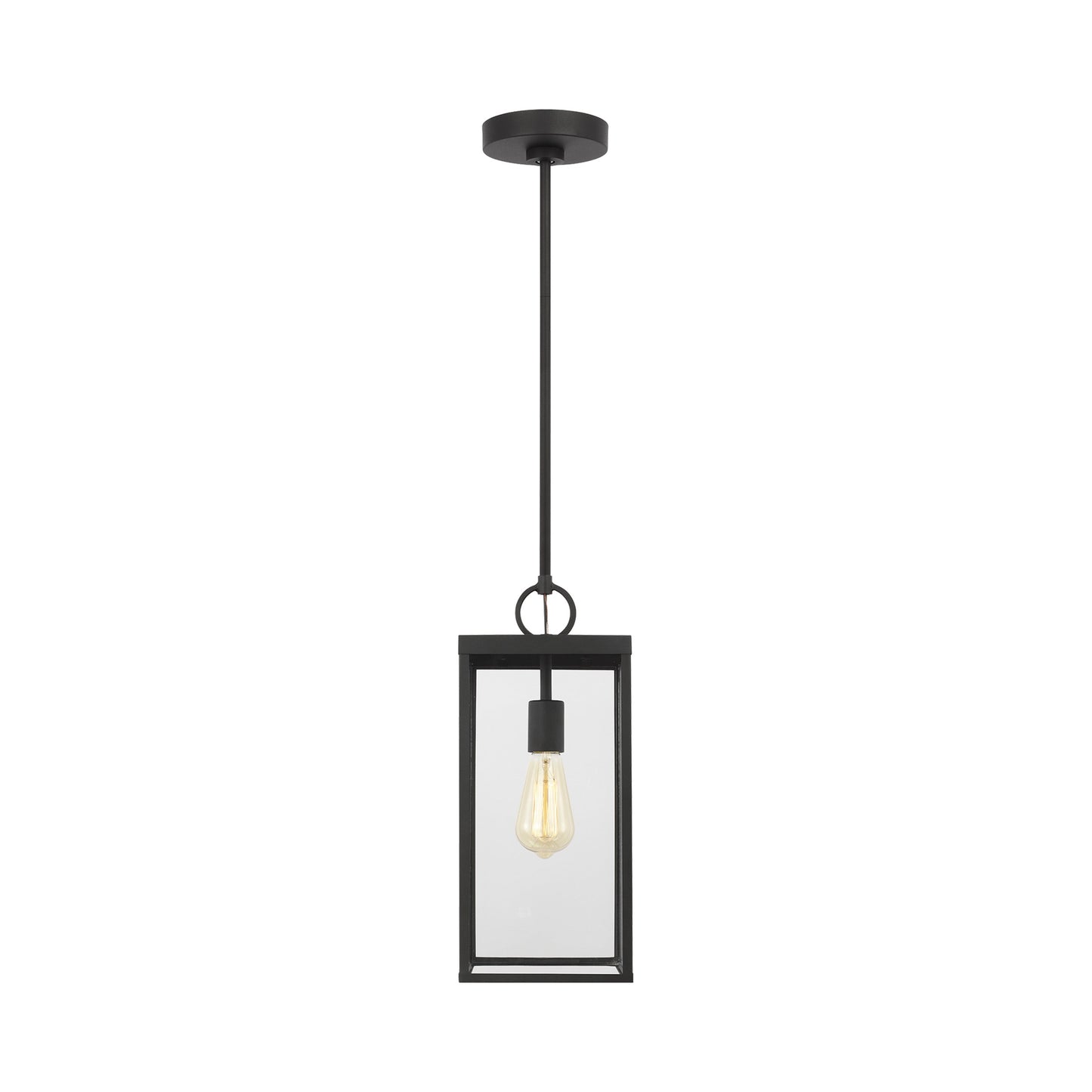 Howell Outdoor Pendant Light in Textured Black.