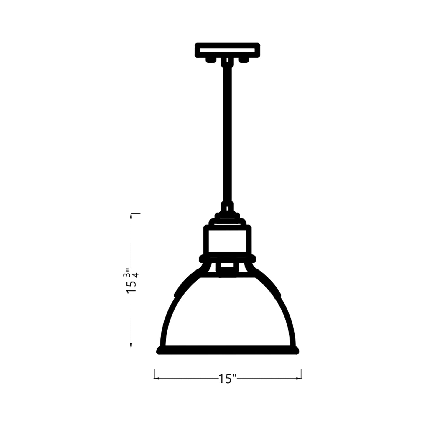 Huey Pendant Light - line drawing.