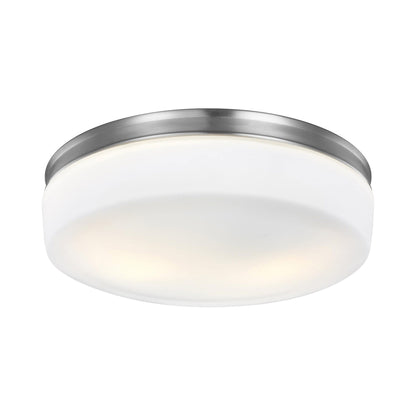 Issen Flush Mount Ceiling Light in Satin Nickel.