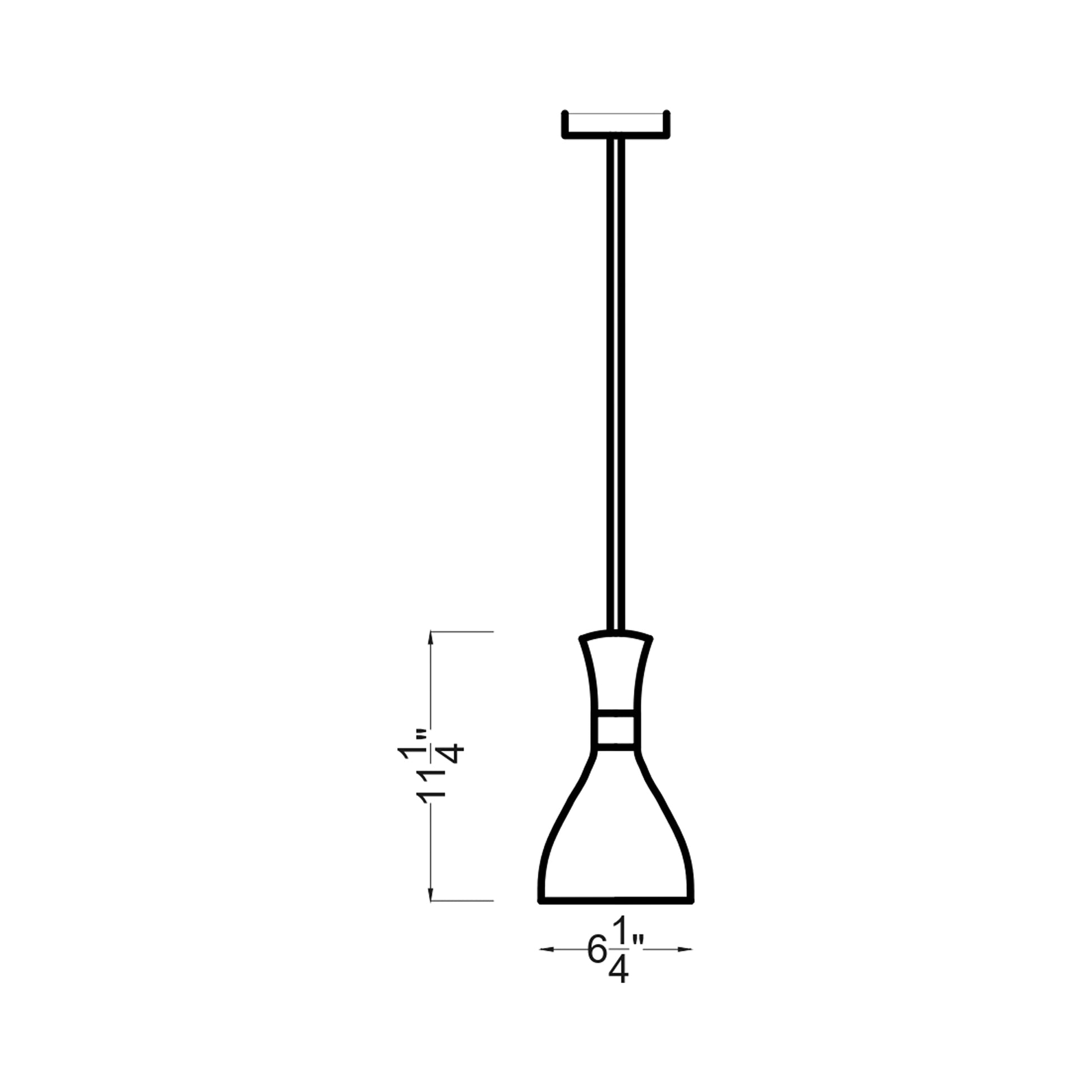 Joan Mini Pendant Light - line drawing.