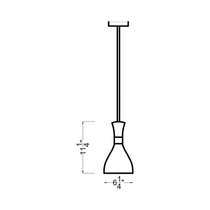 Joan Mini Pendant Light - line drawing.