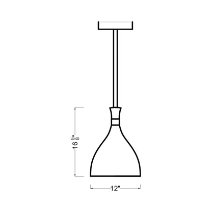 Joan Pendant Light - line drawing.