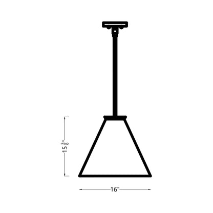 Kate Cone Pendant Light - line drawing.
