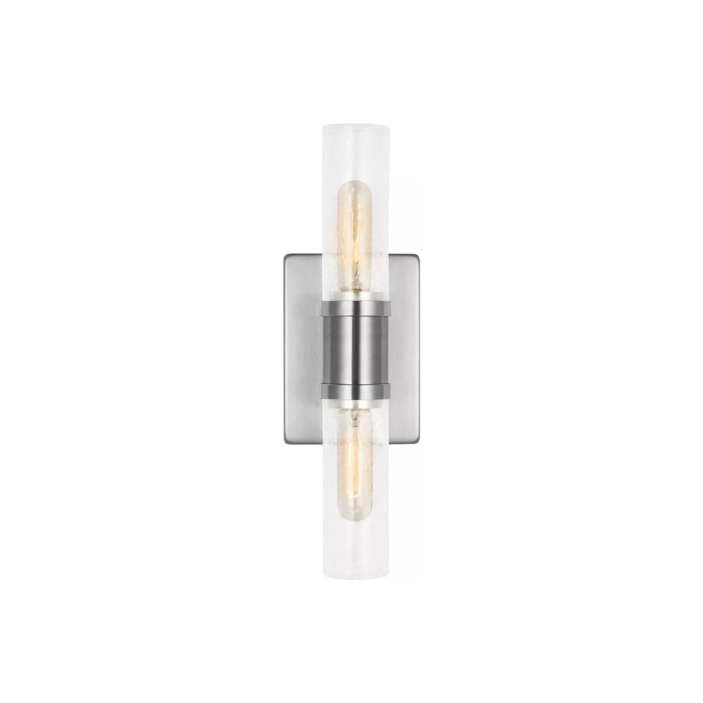 Keaton Bath Wall Light in Brushed Nickel/Clear Crackle (16-Inch).